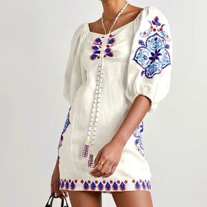 Farm Rio Embroidery Linen Mini